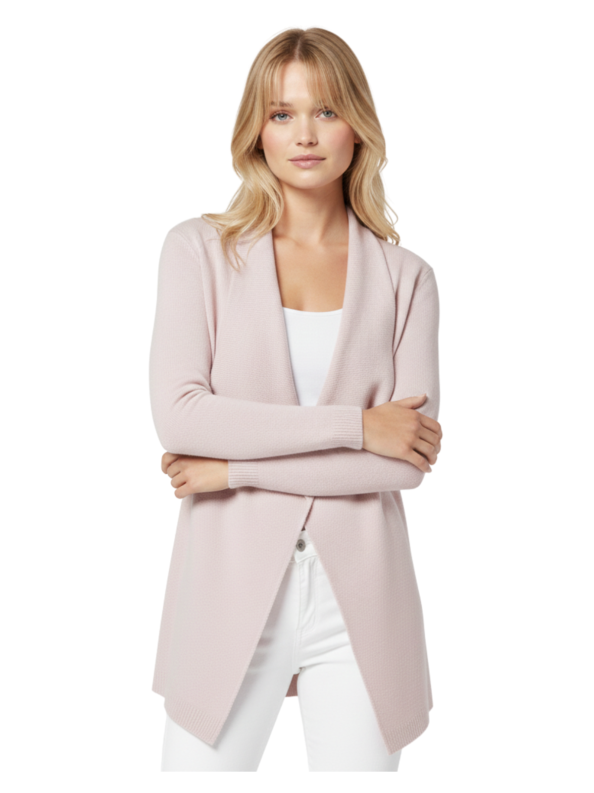 Long Sleeve Open Front Draped Stylish Cape Sweater Cardigan MK8218 (S-L)