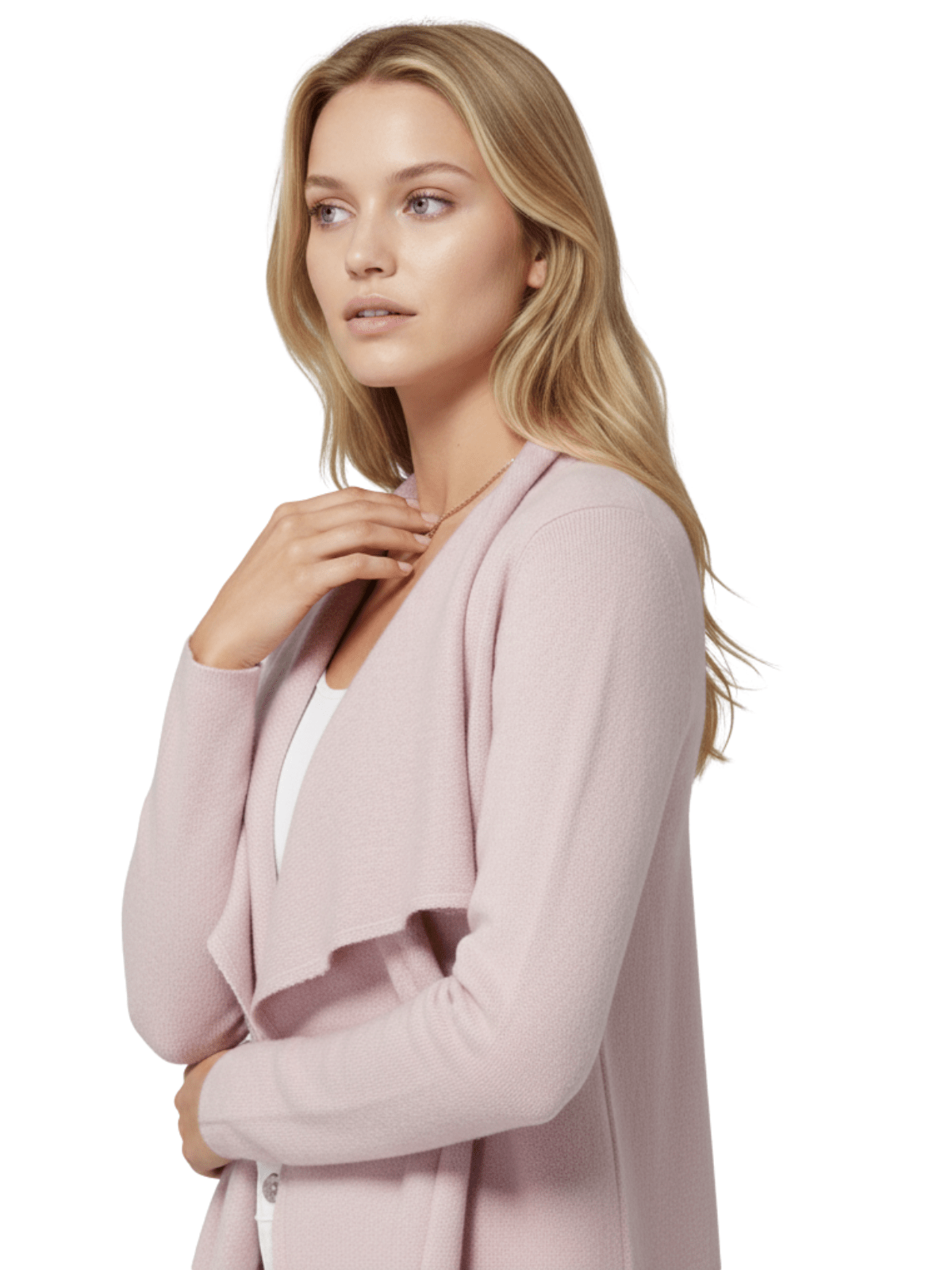 Long Sleeve Open Front Draped Stylish Cape Sweater Cardigan MK8218 (S-L)