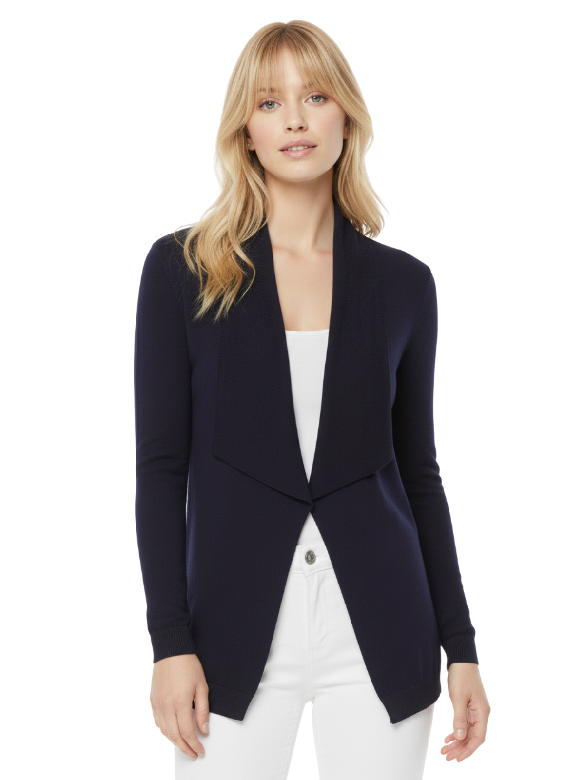 Long Sleeve Open Front Draped Stylish Cape Sweater Cardigan MK8218 (S-L)