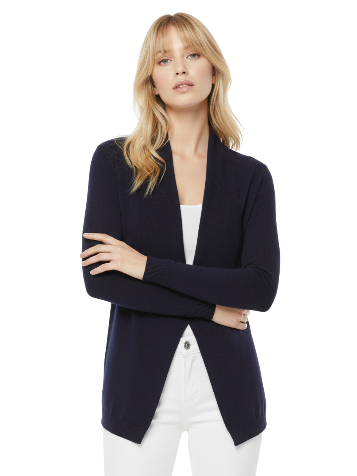 Long Sleeve Open Front Draped Stylish Cape Sweater Cardigan MK8218 (S-L)