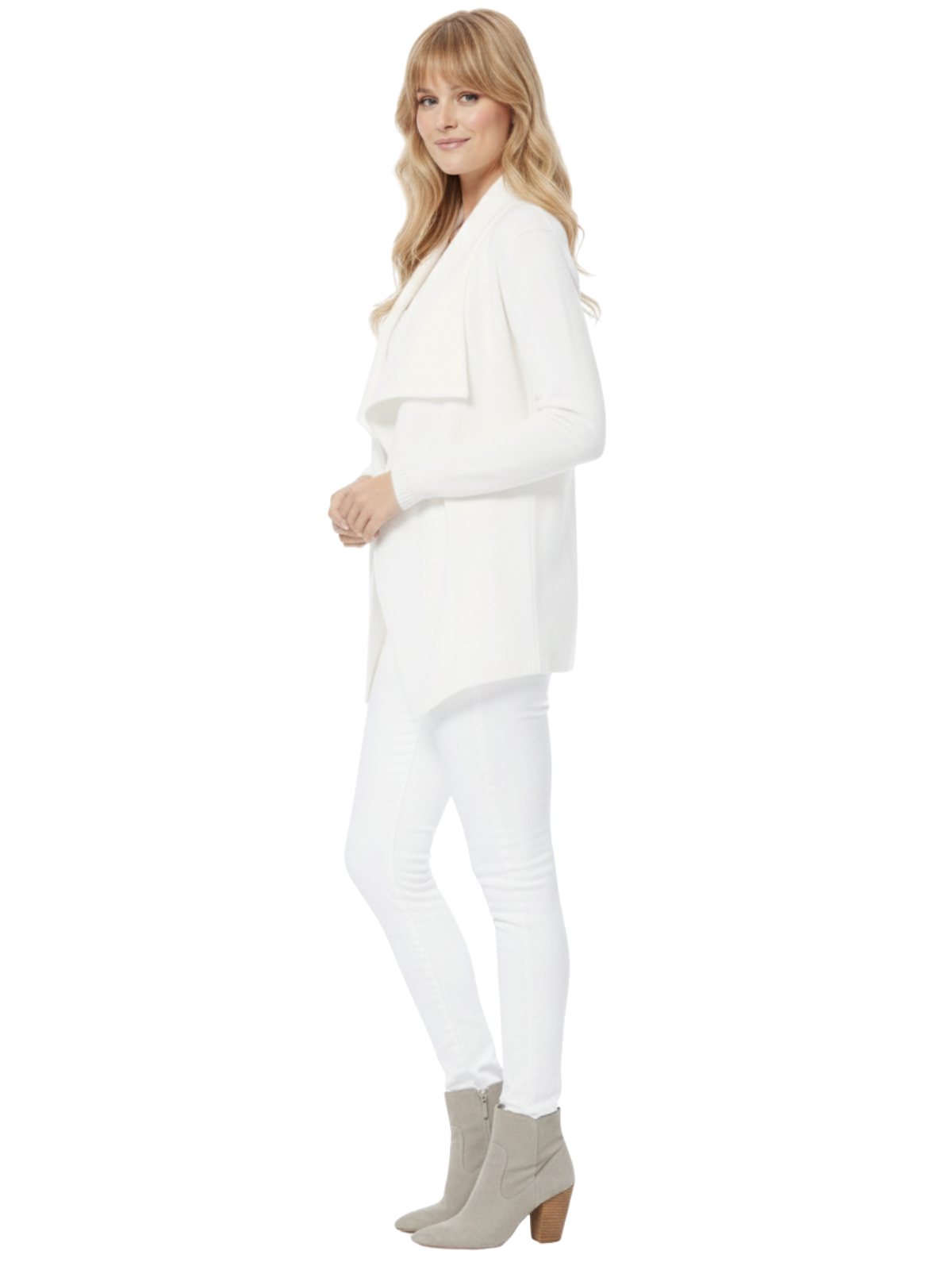 Long Sleeve Open Front Draped Stylish Cape Sweater Cardigan MK8218 (S-L)