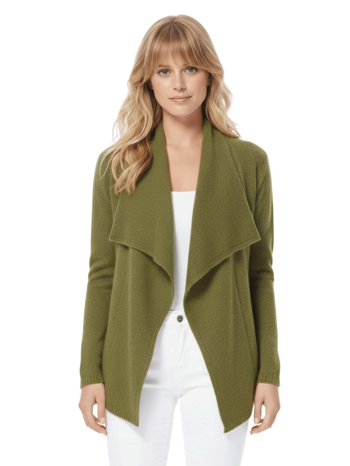 Long Sleeve Open Front Draped Stylish Cape Sweater Cardigan MK8218 (S-L)