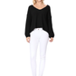 Wide V-Neck Oversized Sweater Top with Side Slit MK8219 (S-L)