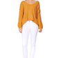 Wide V-Neck Oversized Sweater Top with Side Slit MK8219 (S-L)