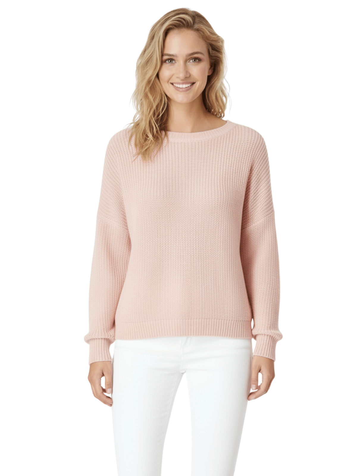 Waffle Stitch Bat Wing Bow Back Pullover Sweater MK8224 (S-L)