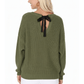 Waffle Stitch Bat Wing Bow Back Pullover Sweater MK8224 (S-L)
