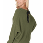 Waffle Stitch Bat Wing Bow Back Pullover Sweater MK8224 (S-L)