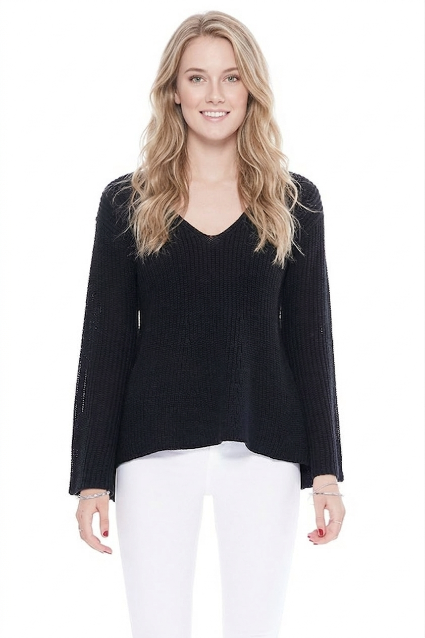 Light Weight Bell Sleeve All Season Sweater Top MK8232 (S-L)