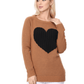 Cozy Heart Jacquard Round Neck Pullover Sweater MK8236 (S-L)
