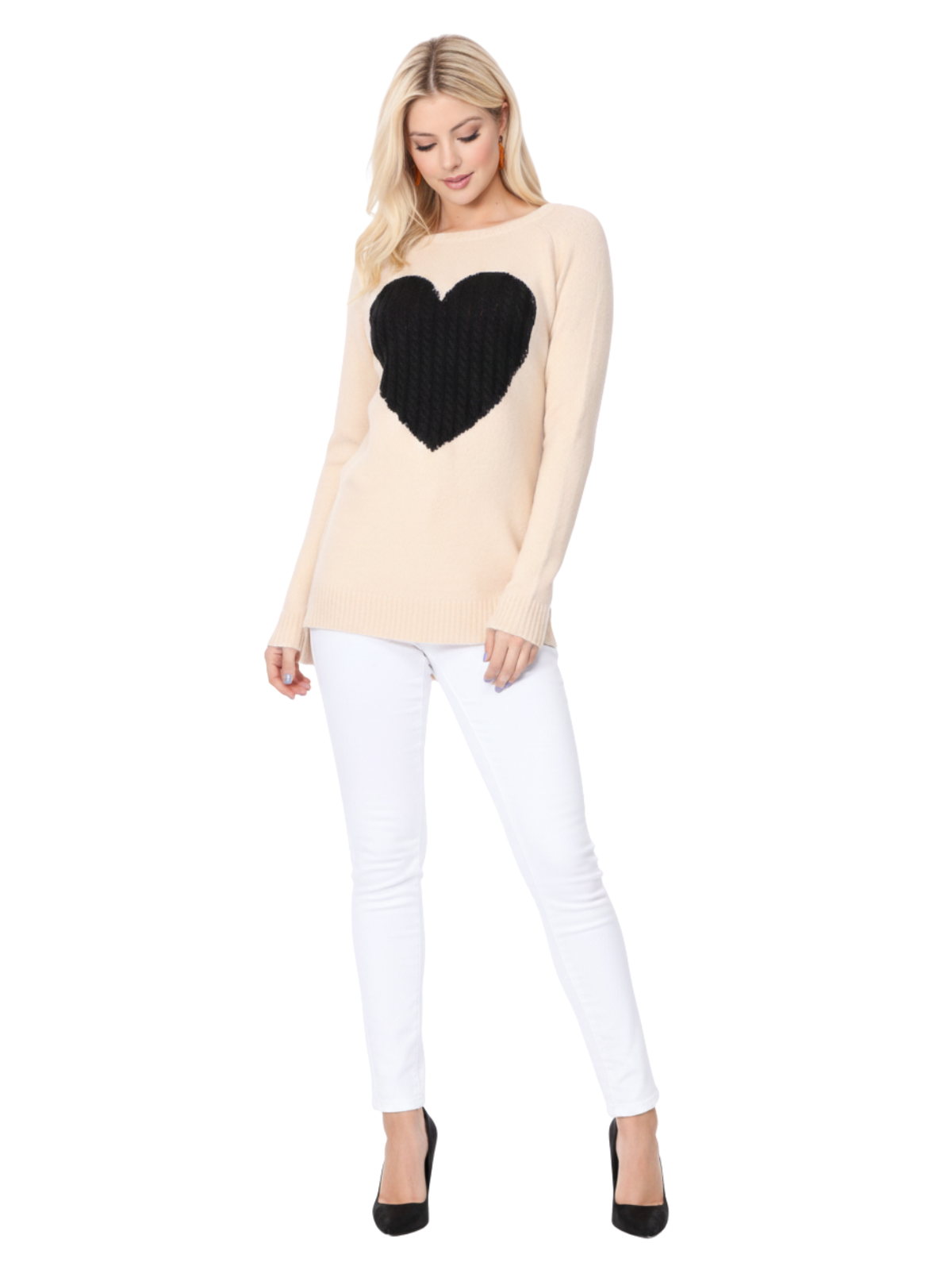 Cozy Heart Jacquard Round Neck Pullover Sweater MK8236 (S-L)