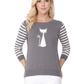 Cat Jacquard Cotton Sweater Top MK8249 (S-L)