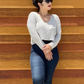 Long Sleeve V-Neck Cropped Summer Pullover Knit Sweater MK8268 (S-L)