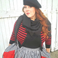Women's 3/4 Sleeve Crewneck Striped Regular Fit Button-Down Sweater Cardigan MK3521 (S-L)