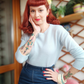 Crewneck Knit Pullover Sweater with Side Slit MK8015 (S-L)