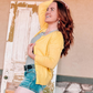 Women's 3/4 Sleeve Crewneck Knit Cardigan Sweater CO079 (S-L)