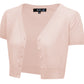 Short Sleeve V-Neck Cropped Bolero Plus Size Cardigan HB2137PL (1X-3X)