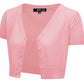 Short Sleeve V-Neck Cropped Bolero Plus Size Cardigan HB2137PL (1X-3X)