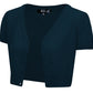 Short Sleeve V-Neck Cropped Bolero Plus Size Cardigan HB2137PL (1X-3X)