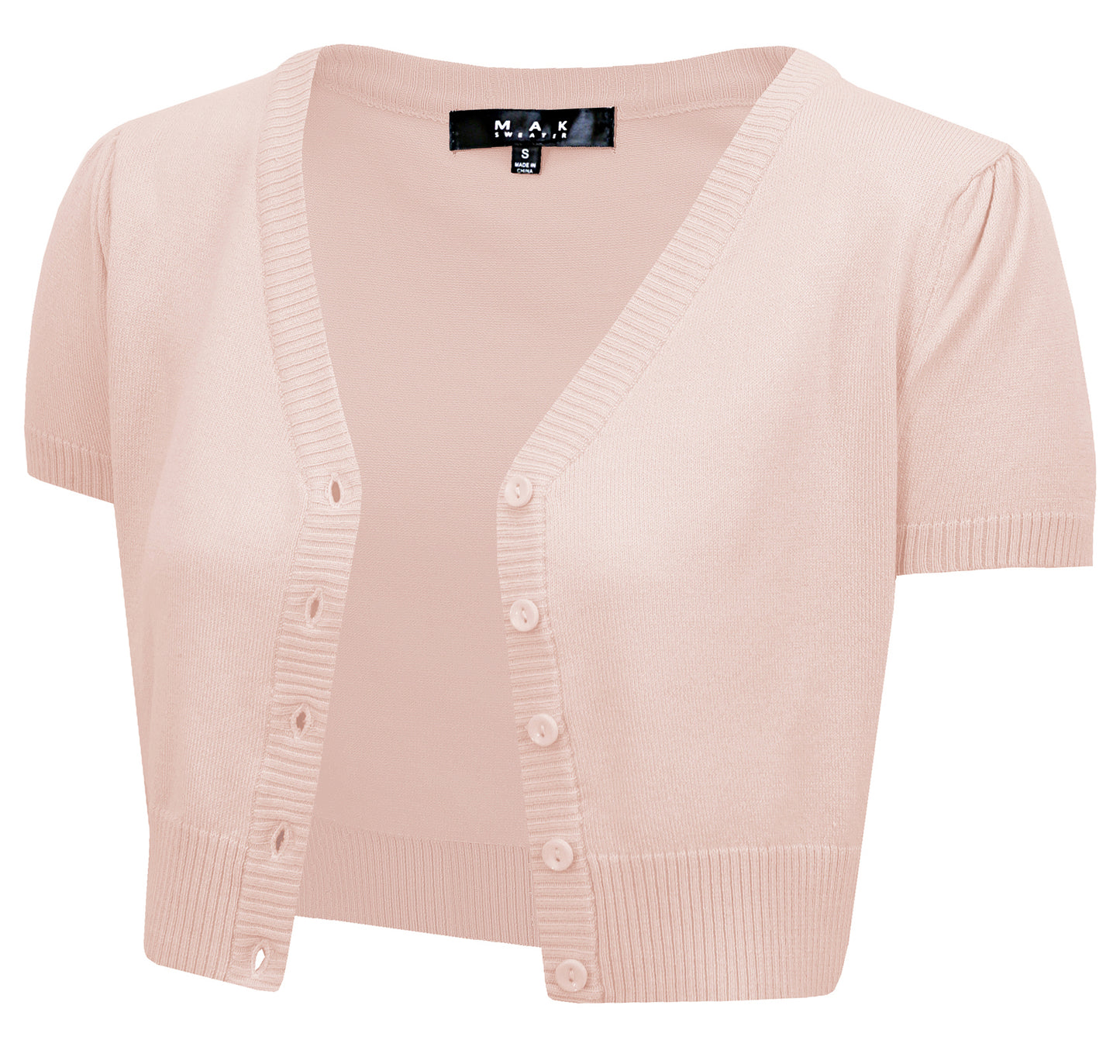 Short Sleeve V-Neck Cropped Bolero Cardigan HB2137 (S-L)