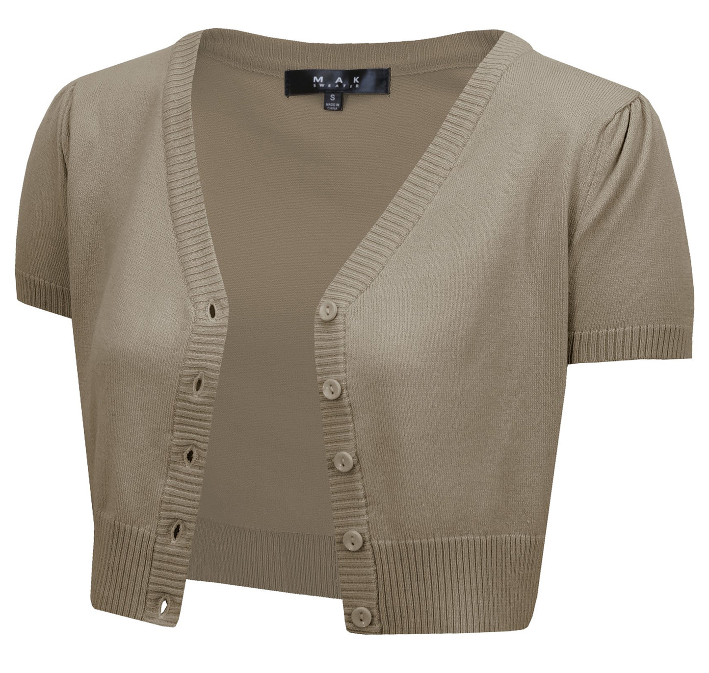 Short Sleeve V-Neck Cropped Bolero Cardigan HB2137 (S-L)