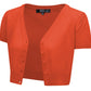 Short Sleeve V-Neck Cropped Bolero Plus Size Cardigan HB2137PL (1X-3X)