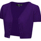 Short Sleeve V-Neck Cropped Bolero Plus Size Cardigan HB2137PL (1X-3X)
