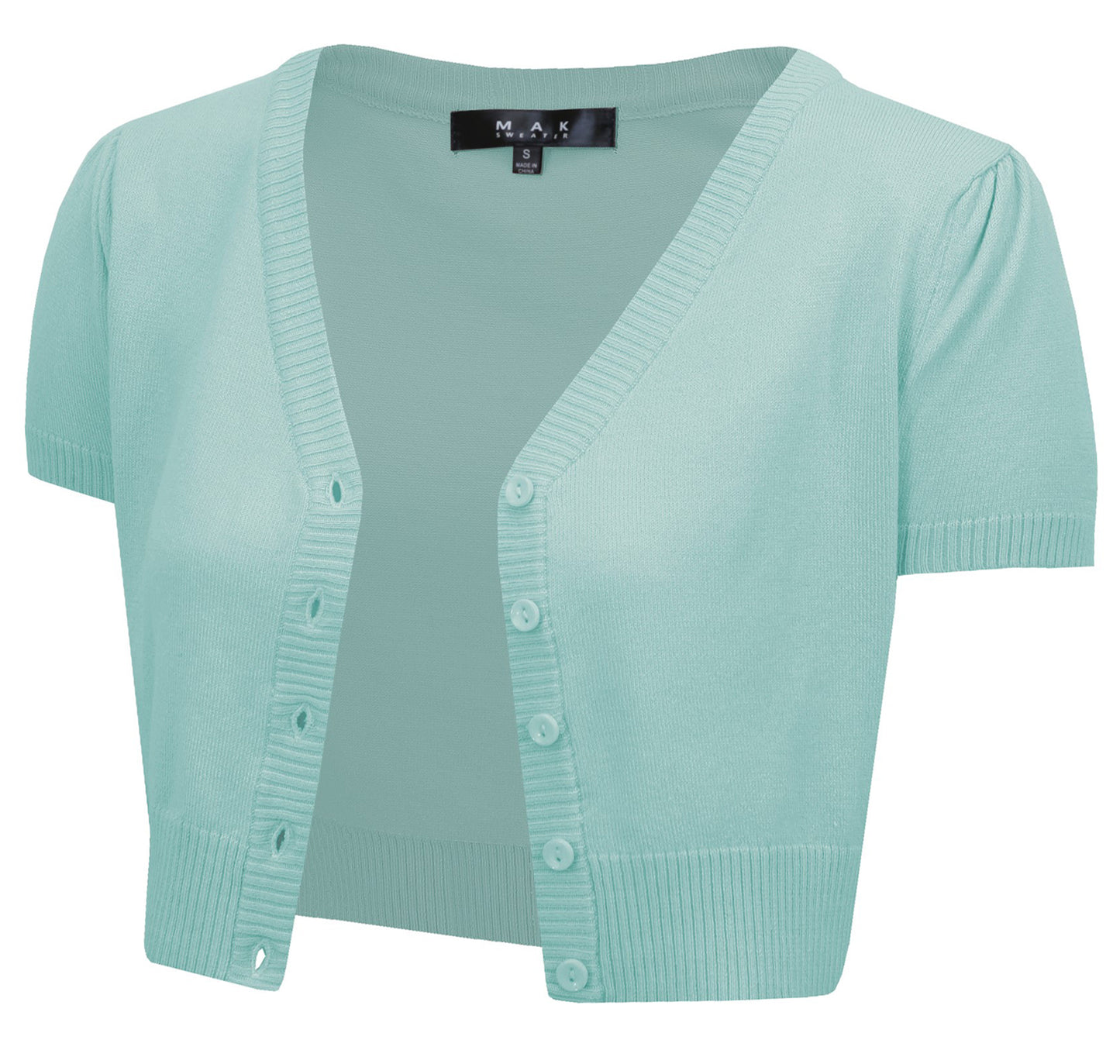 Short Sleeve V-Neck Cropped Bolero Cardigan HB2137 (S-L)