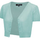 Short Sleeve V-Neck Cropped Bolero Plus Size Cardigan HB2137PL (1X-3X)