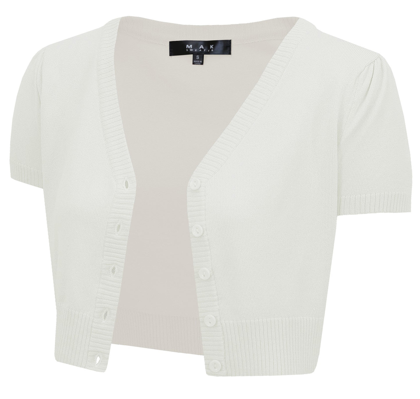 Short Sleeve V-Neck Cropped Bolero Cardigan HB2137 (S-L)