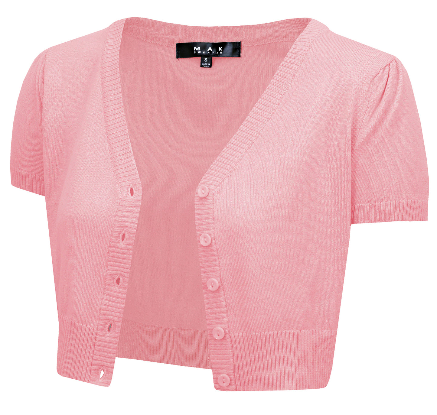 Short Sleeve V-Neck Cropped Bolero Cardigan HB2137 (S-L)