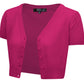 Short Sleeve V-Neck Cropped Bolero Plus Size Cardigan HB2137PL (1X-3X)