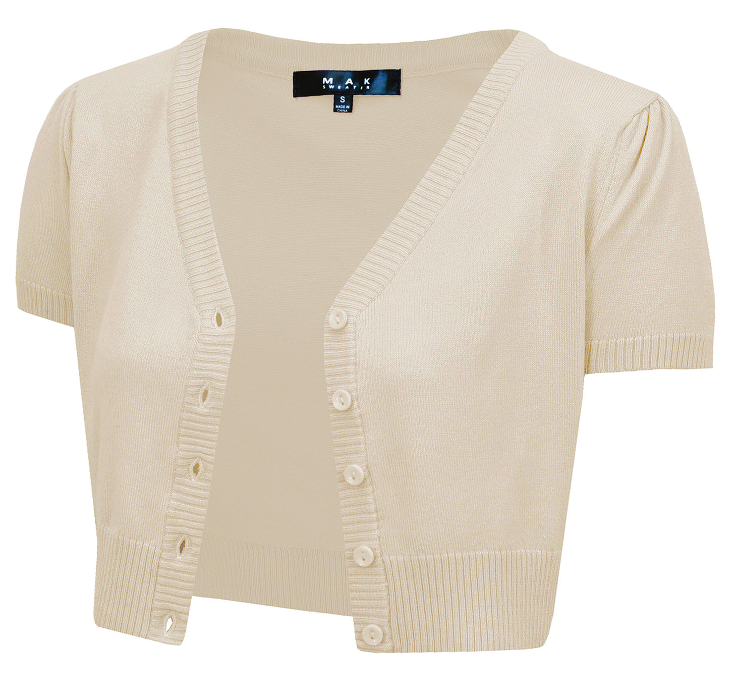 Short Sleeve V-Neck Cropped Bolero Cardigan HB2137 (S-L)