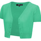 Short Sleeve V-Neck Cropped Bolero Plus Size Cardigan HB2137PL (1X-3X)