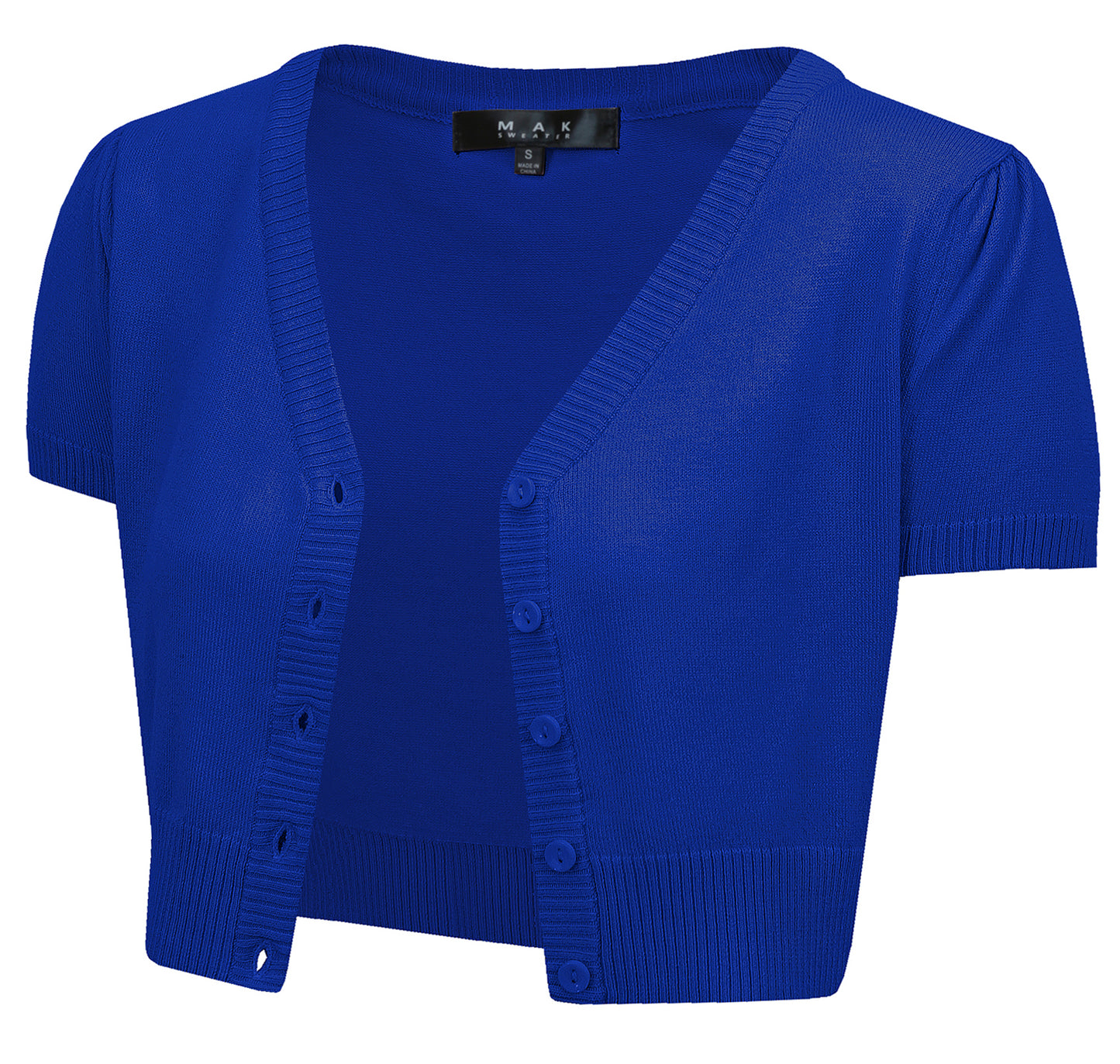 Short Sleeve V-Neck Cropped Bolero Cardigan HB2137 (S-L)