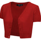 Short Sleeve V-Neck Cropped Bolero Plus Size Cardigan HB2137PL (1X-3X)