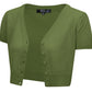 Short Sleeve V-Neck Cropped Bolero Plus Size Cardigan HB2137PL (1X-3X)