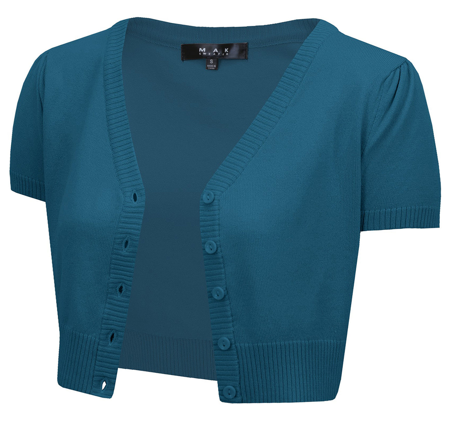 Short Sleeve V-Neck Cropped Bolero Cardigan HB2137 (S-L)