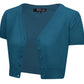 Short Sleeve V-Neck Cropped Bolero Plus Size Cardigan HB2137PL (1X-3X)