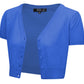 Short Sleeve V-Neck Cropped Bolero Plus Size Cardigan HB2137PL (1X-3X)