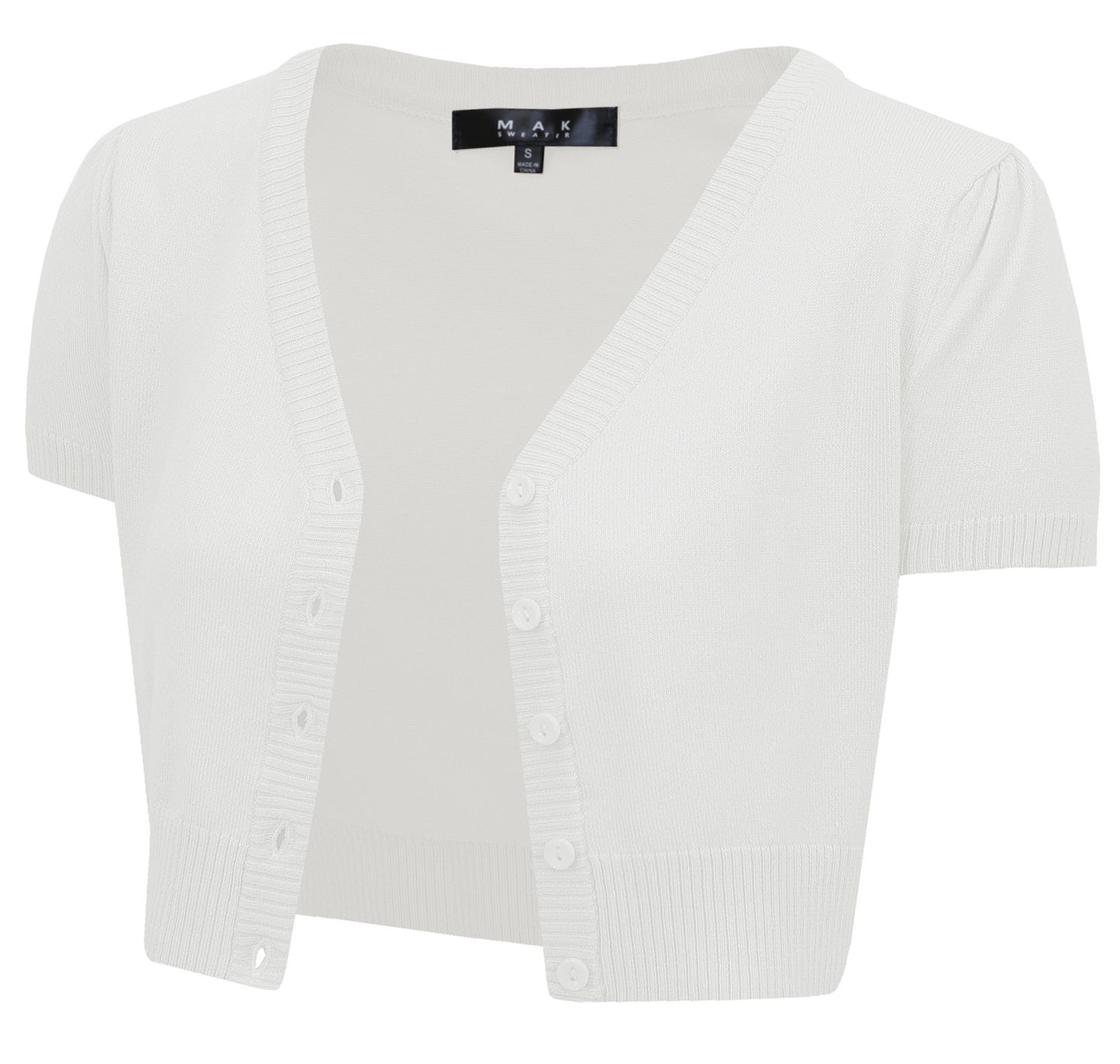 Short Sleeve V-Neck Cropped Bolero Cardigan HB2137 (S-L)