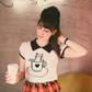 Pointed Collar Cat Tea Cup Short Sleeve Pullover Sweater MK3591CAT (S-L)