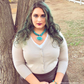 3/4 Sleeve V-Neck Button Down Knit Plus Size Cardigan Sweater CO078PL (1X-3X)