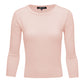 3/4 Sleeve Crewneck Soft Casual Lightweight Basic Solid Knitted Top MK3636 (S-XL)