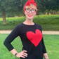 Love Heart Chenille Crewneck 3/4 Sleeve Pullover Sweater MK3595 (S-L)
