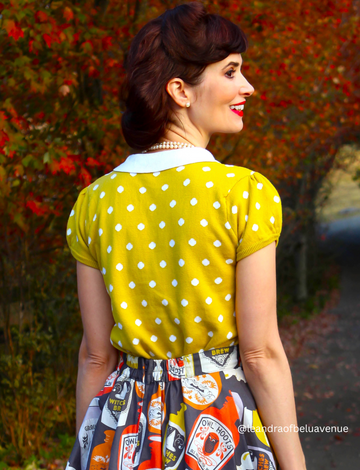 Puffed Cap Sleeve Polka Dot Jacquard Sweater MK3673 (S-L