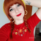 Half Sleeve Daisy Flower Embroidered Knit Pullover Tee MK3664EMBO(S-XL)