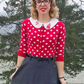 Women's Polka Dot Jacquard Sweater Cardigan MK3104 (S-L)