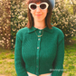 Women's Cropped Cardigan Sweater – 3/4 Sleeve Button Down Knit Collar Casual Soft Knitted Jacket Crop Top MK8281