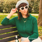 Women's Cropped Cardigan Sweater – 3/4 Sleeve Button Down Knit Collar Casual Soft Knitted Jacket Crop Top MK8281