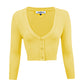 Women's Cropped 3/4 Sleeve V-Neck Bolero Cardigan Sweater CO129 (S-XL)